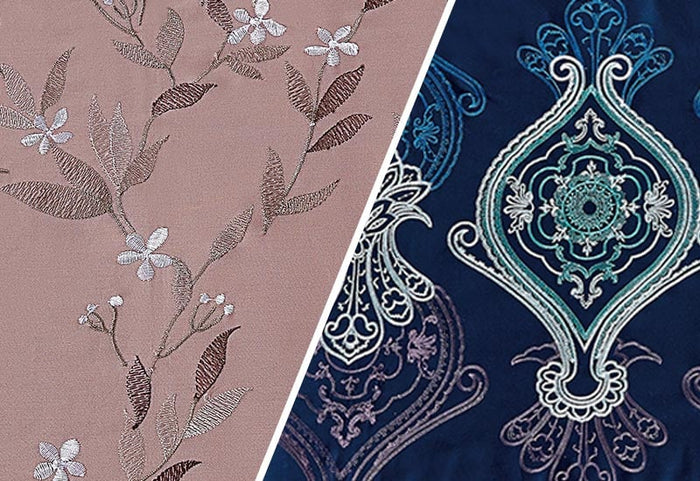 Elegantiškas siuvinėtas raštas.