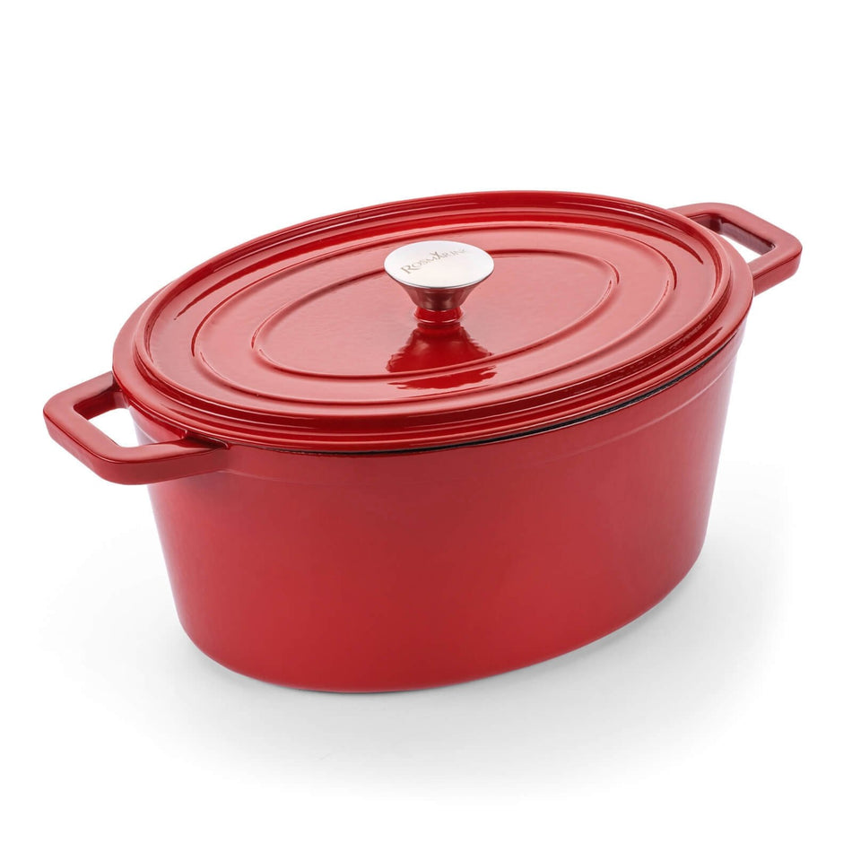 Ovalus ketaus puodas Rosmarino Blacksmith's su dangčiu