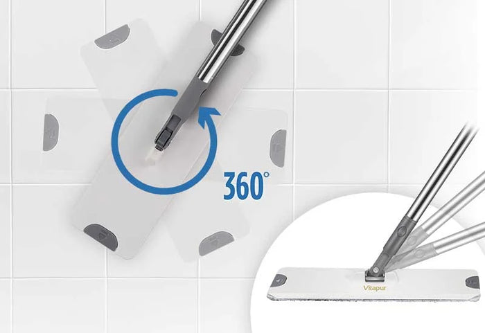 Itin lengvas ir 360° kampu pasukama valymo galvutė!