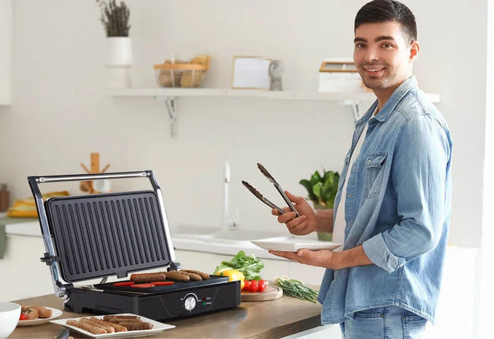 2 grilio režimai greitam ir patogiam patiekalo paruošimui.