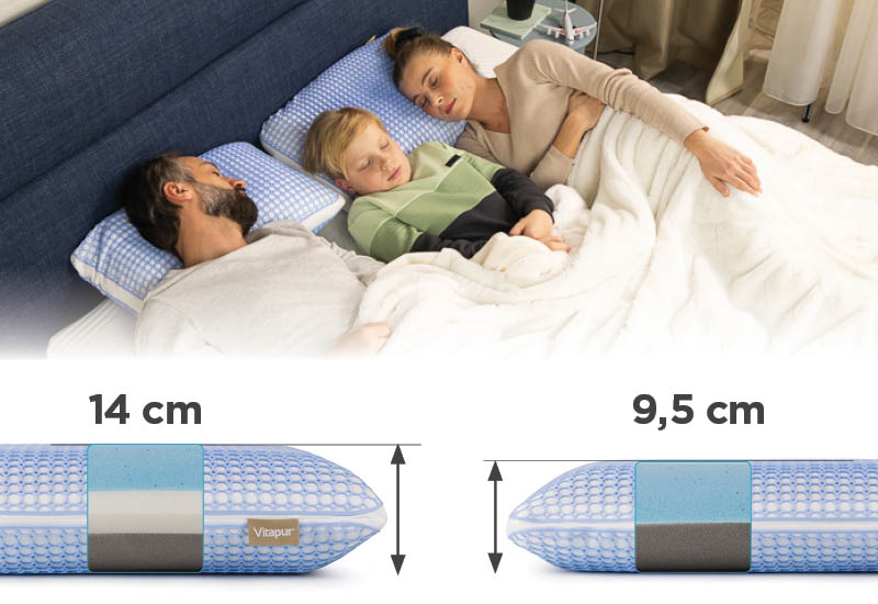 Hibridinė pagalvė Vitapur MemoElite Memory 3-in-1 – 40 x 60 cm