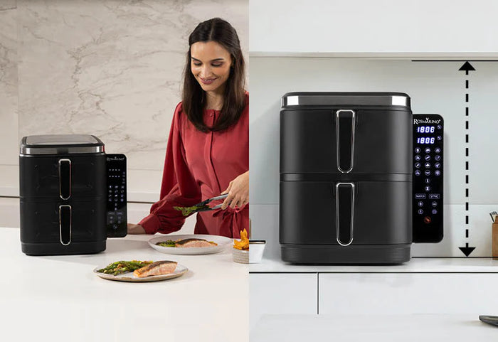 Inovatyvus vertikalus dizainas taupo vietą ir puikiai tinka mažoms virtuvėms.