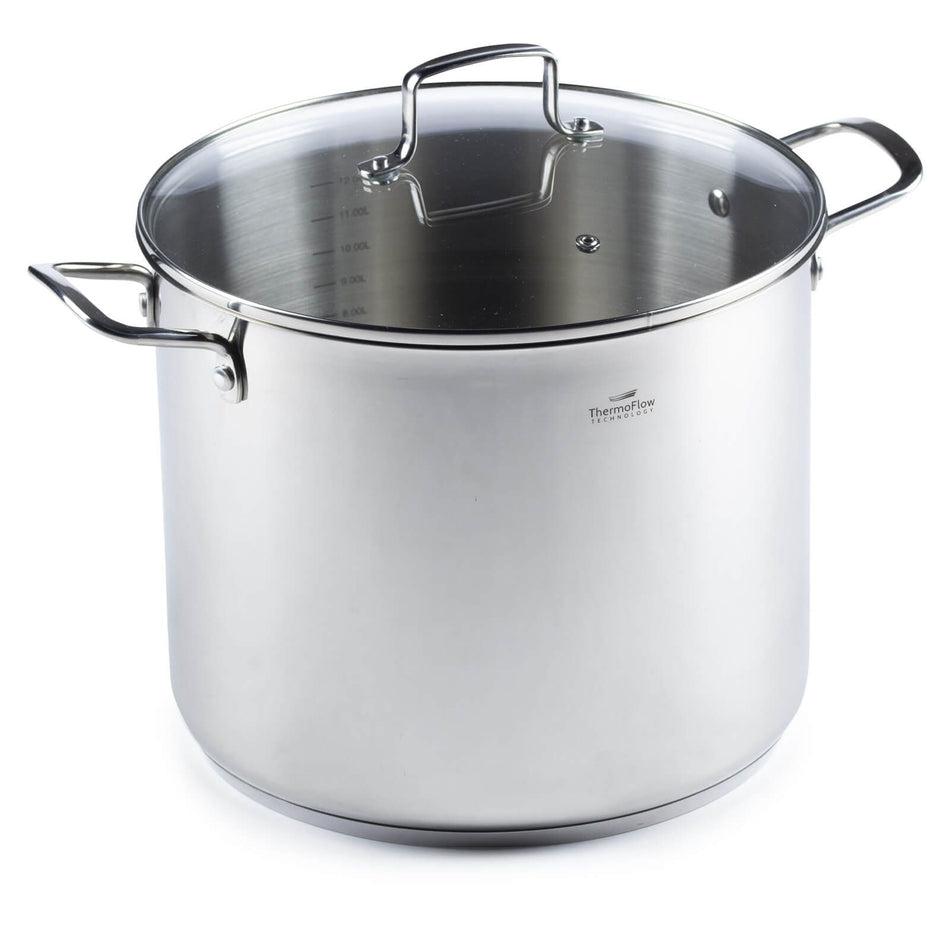 Rosmarino nerūdijančio plieno puodas su stikliniu dangčiu Pour&Cook II – 14 L, 28 cm