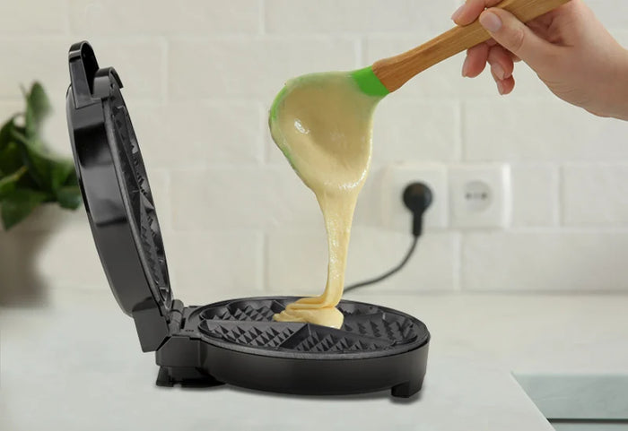 Tolygiai iškepti vafliai.