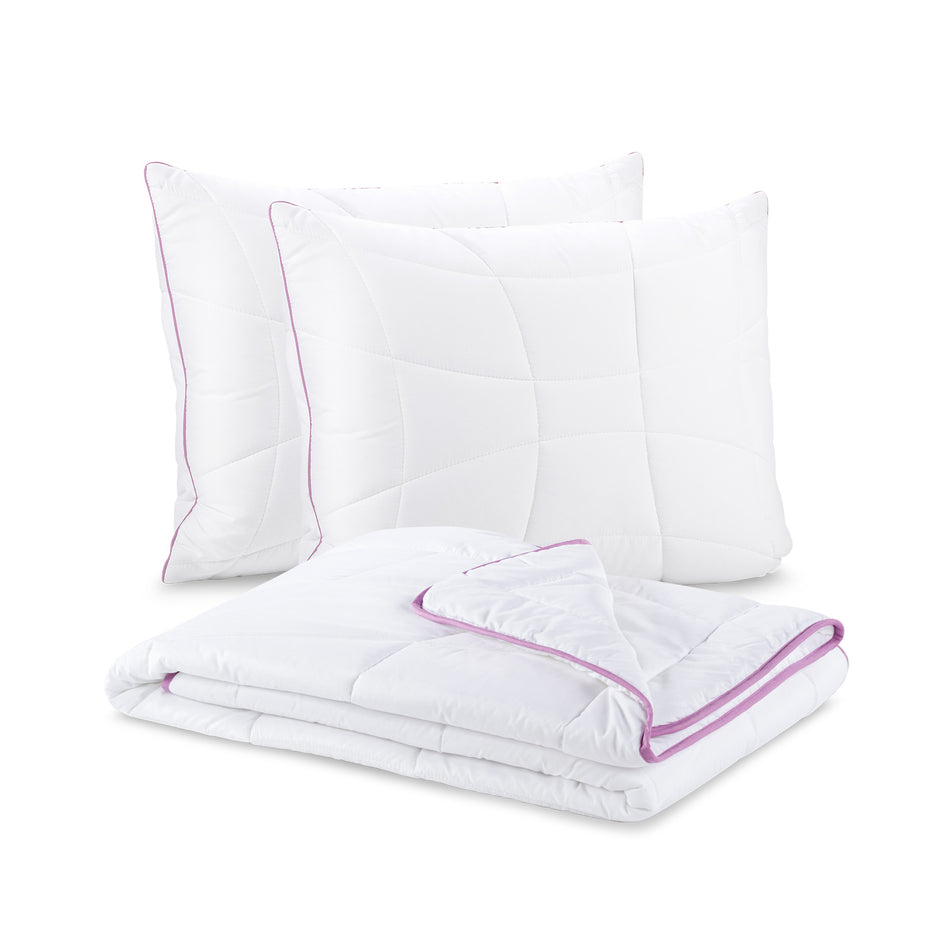 3 dalių vasarinės antklodės ir pagalvių komplektas Vitapur Lavender Provence Summer