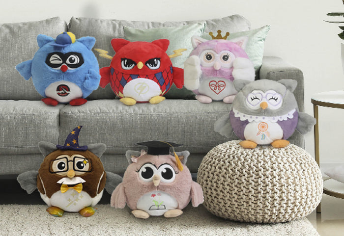 Pelėdų šeima, kad galėtumėte geriau tyrinėti savo vaiko emocijas.