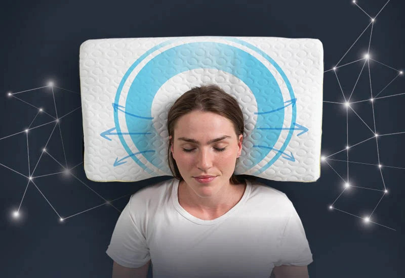 Naujoviška ergonomiška forma su specialiu įdubimu, kad mažiau vartytumėtės miego metu.