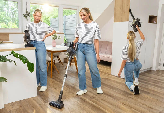 Nuo vertikalaus iki rankinio dulkių siurblio akimirksniu.