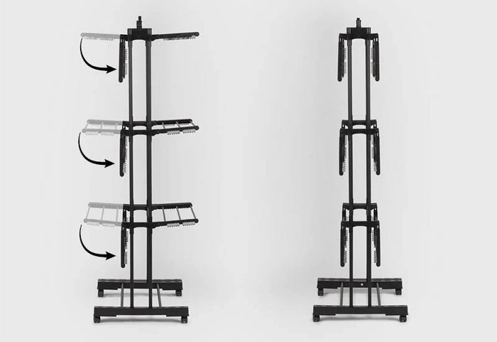 Efektyvus džiovinimas dėl oro cirkuliacijos.