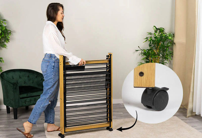 Išskirtinis stabilumas su ratų fiksavimo funkcija.