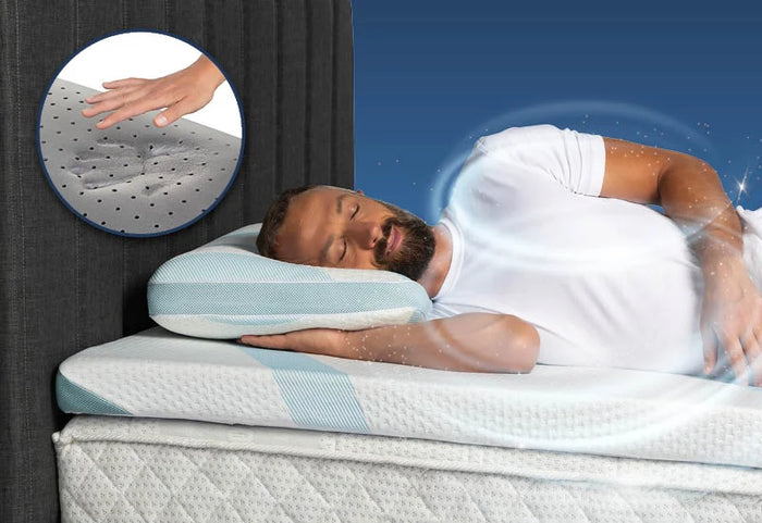 Prisitaikantis pluoštas optimaliai išlaiko galvą, kad galėtumėte ramiai miegoti.