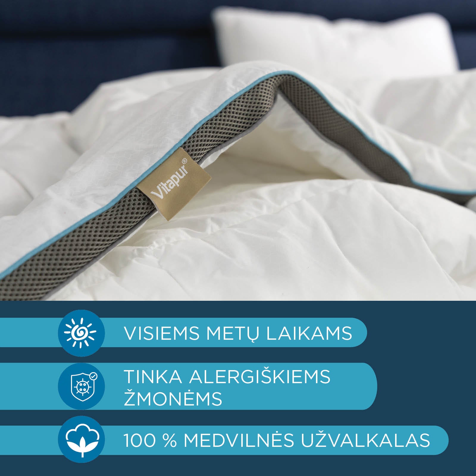 Vitapur MemoSilver Premium“ visasezonė antklodė – Vitapur Lithuania