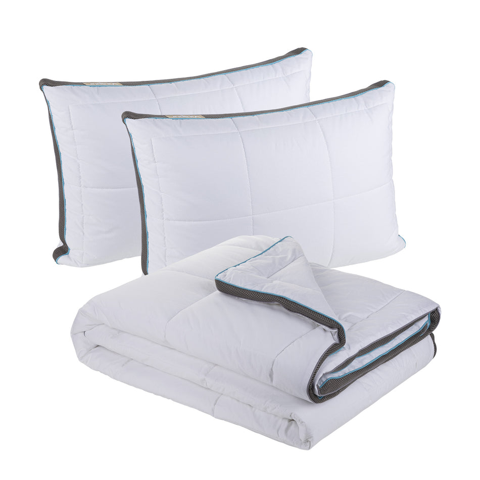 3 dalių antklodės ir pagalvės komplektas „MemoSilver Premium“
