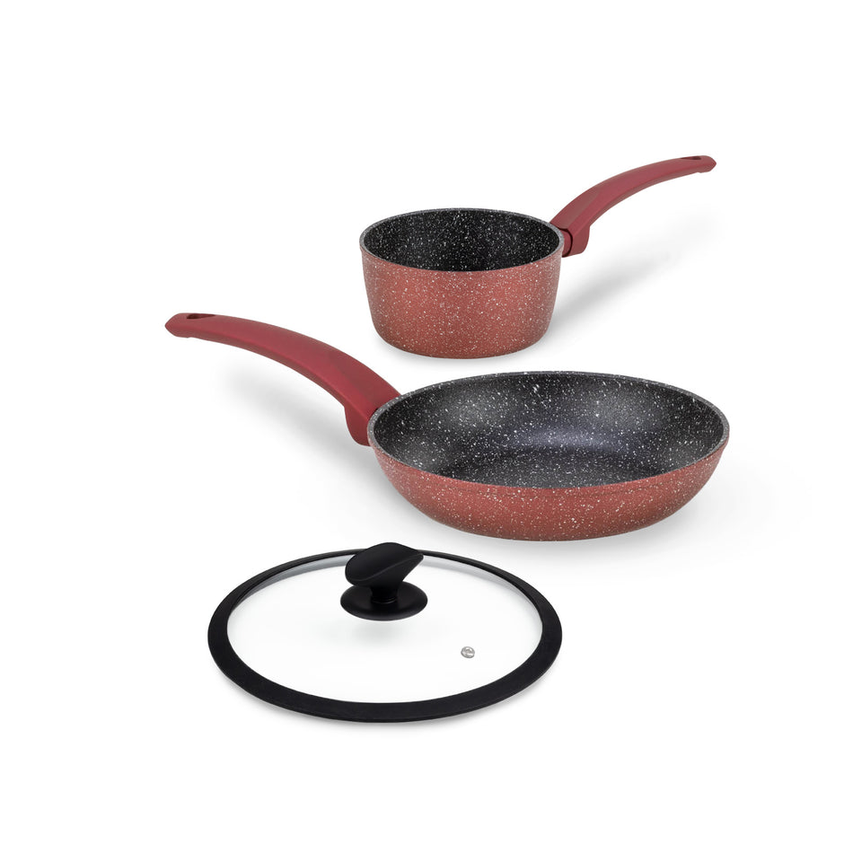 3 dalių Rosmarino Lava Stone Grape virtuvinių puodų rinkinys