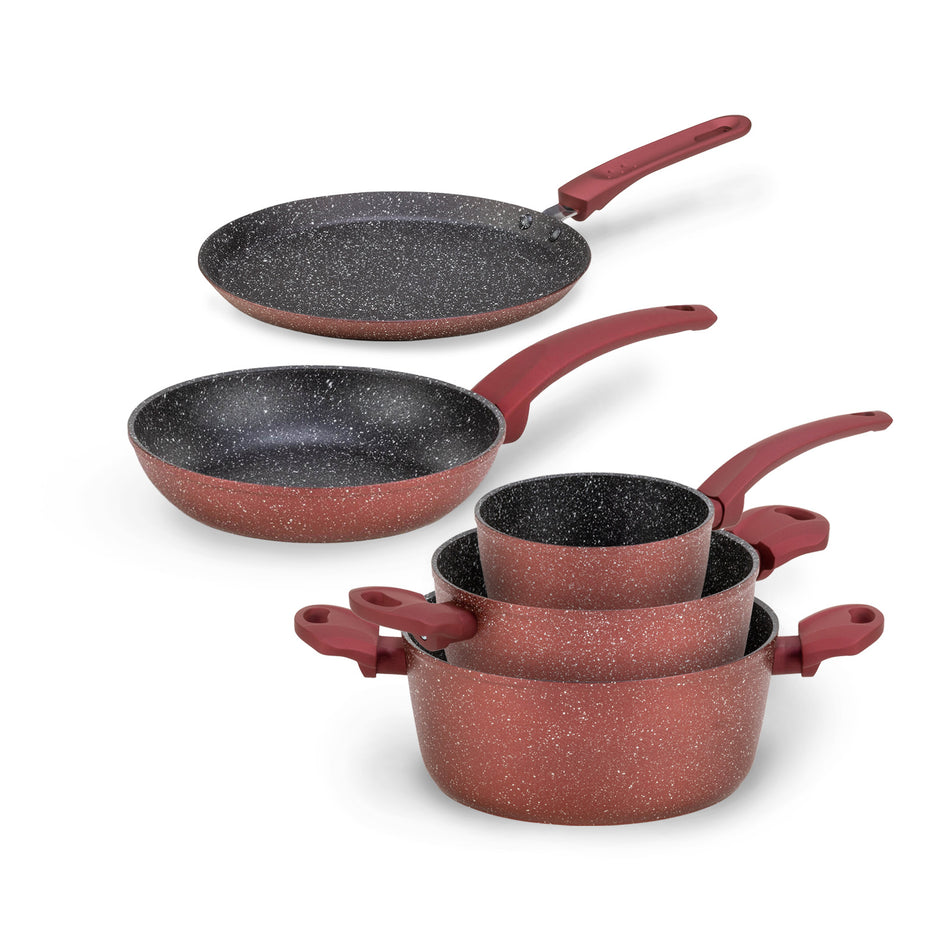 5 dalių Rosmarino Lava Stone Grape virtuvinių puodų rinkinys