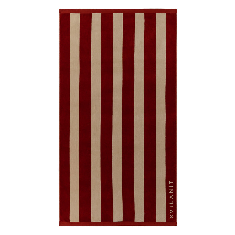 Svilanit premium didelis paplūdimio rankšluostis Burgundy, 100 x 180 cm