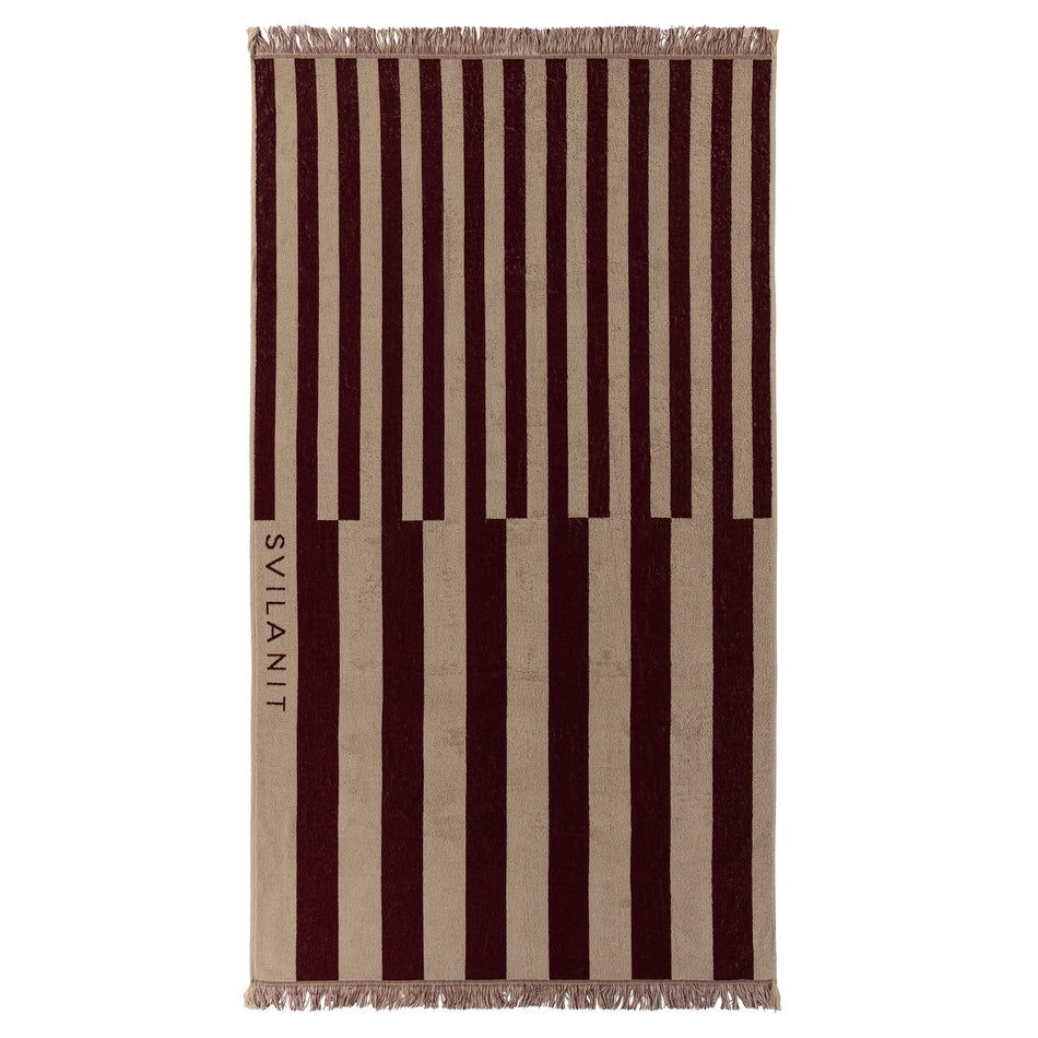 Svilanit premium didelis paplūdimio rankšluostis Double Stripes, 100 x 180 cm