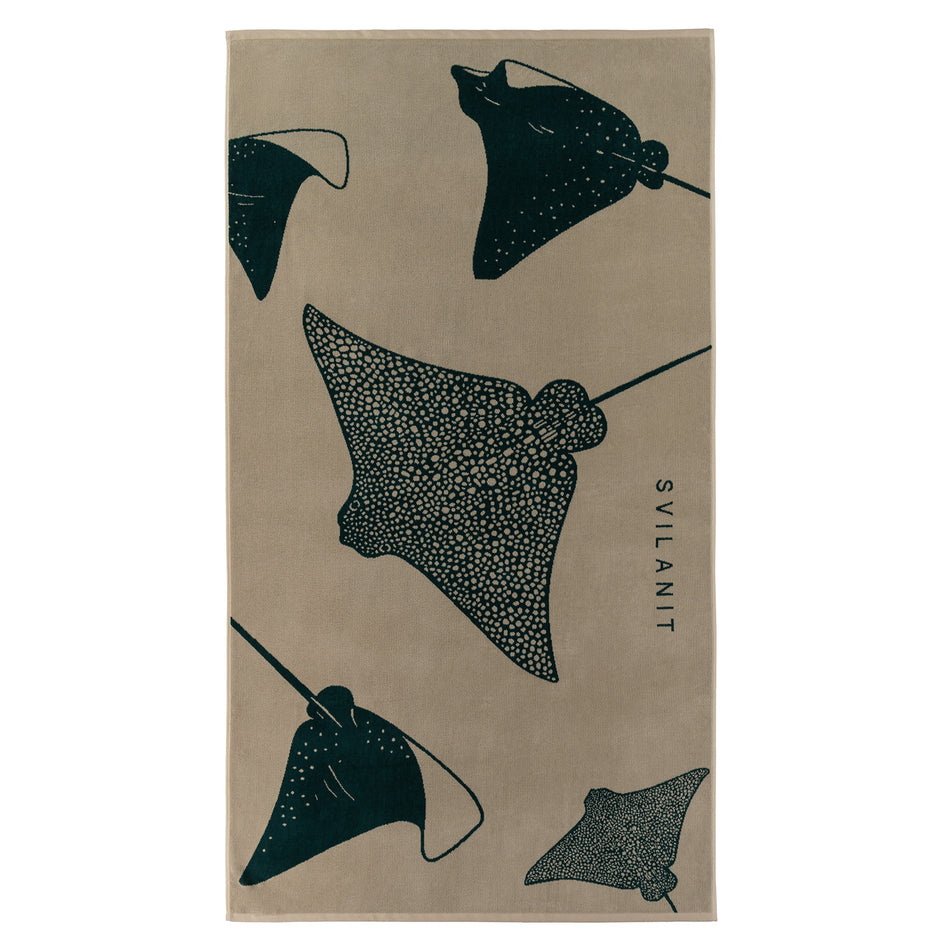 Svilanit premium didelis paplūdimio rankšluostis Mantas, 100 x 180 cm