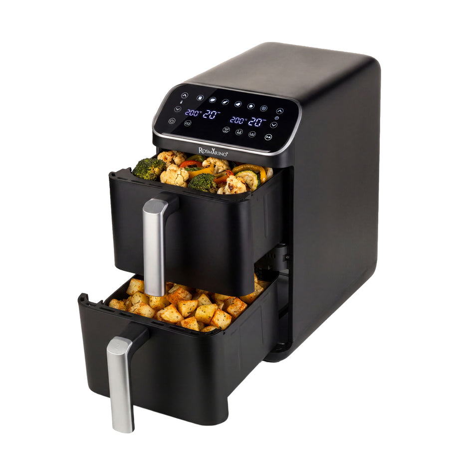 Aukšta karšto oro gruzdintuvė su 2 krepšeliais Rosmarino Airfryer Tower 2.0 DuoStack – 9,4 L