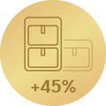 Siauras dizainas, 45% vietos taupymas