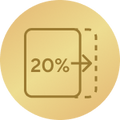 Talpos išplėtimas 20 %